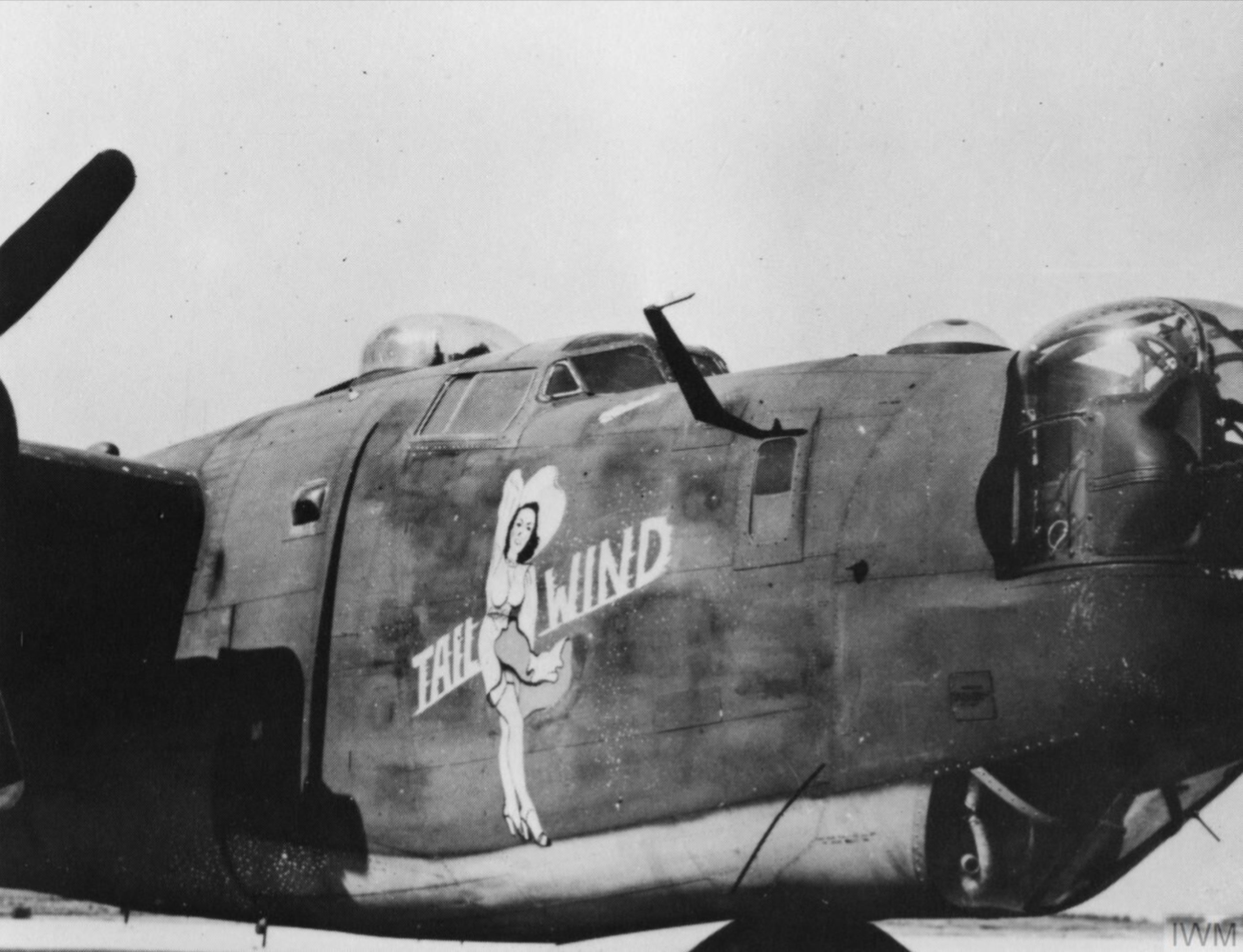 Asisbiz 41 29368 B-24H Liberator 8AF 467BG789BS 6AJ Tail Wind nose art ...