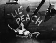 Asisbiz 41 29375 B 24H Liberator 8AF 467BG791BS 4ZA Lil' Peach nose art right side FRE8447