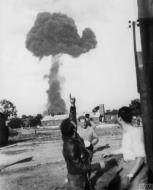 Asisbiz USAAF 491BG B 24 Liberator base at Metfield when a bomb dump explosion occured FRE2119