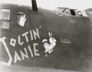 Asisbiz 42 40233 B 24D Liberator 5AF 90BG321BS Joltin' Janie II nose art left side in New Guinea 01