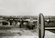 Asisbiz Consolidated B 24 Liberators 8AF 93BG lined up prepare for their next mission 20th May 1945 FRE3759