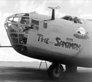 Asisbiz 42 40402 B 24D Liberator 9AF 98BG345BS W The Sandman over nose art left side 1943 eBay 01