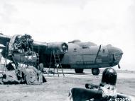 Asisbiz 7BG B 24D Liberator gear collapsed at Pandaveswar India after the Rangoon raid 6th Dec 1943 NA085