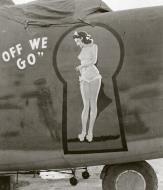 Asisbiz 42 64185 F 7A Liberator 311PW 2nd Photo Charting Sqn Off We Go nose art right side at Palawan 22nd July 1945 01