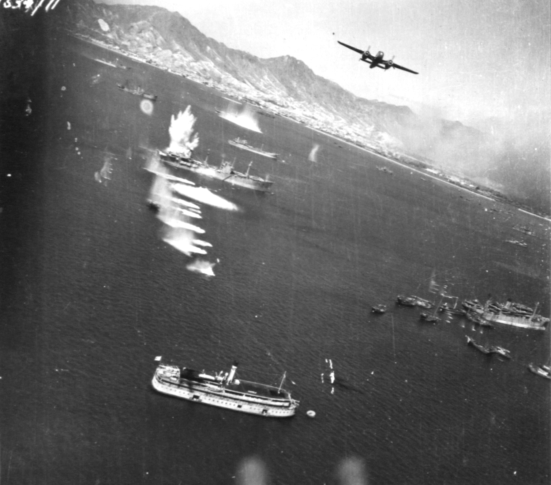 Asisbiz 14AF 341BG11BS B 25s Attack Japanese Ships In South China Sea ...