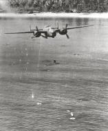 Asisbiz B 25D Mitchell 5AF 38BG405BG skip bombing Japanese shipping at Wewak 4th Jan 1944 01