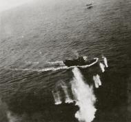 Asisbiz B 25 Mitchell 11AF low level strafing of a Japanese Picket boat off Paramushiru Kurile Isls Jun 1945 01