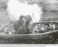 Asisbiz B 25 Mitchell 11AF low level strafing of a Japanese Sub Chaser off Paramushiru Kurile Isls Jun 1945 NA1017