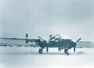 Asisbiz B 25G Mitchell during a snowstorm at Ladd Field Alaska 15th Feb 1944 NA1094