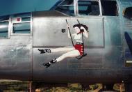 Asisbiz B 25J Mitchell 12AF Lady On Swing nose art left side 01