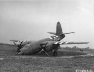 Asisbiz 41-31585 B-26B Marauder 9AF 386BG553BS ANJ Blazing Heat ldg with battle damage Dunmow Essex England 23 Jun 1944 01