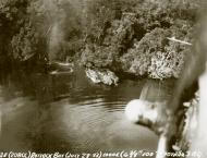 Asisbiz USAAF B 26B Marauder 5AF bombing Barges in Borgen Bay New Britain note shadows of attacking B 26s above Nov 1943 02