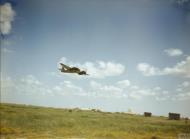 Asisbiz Bristol Beaufighter IF RAF 272Sqn circles a desert airfield Libya IWM TR904