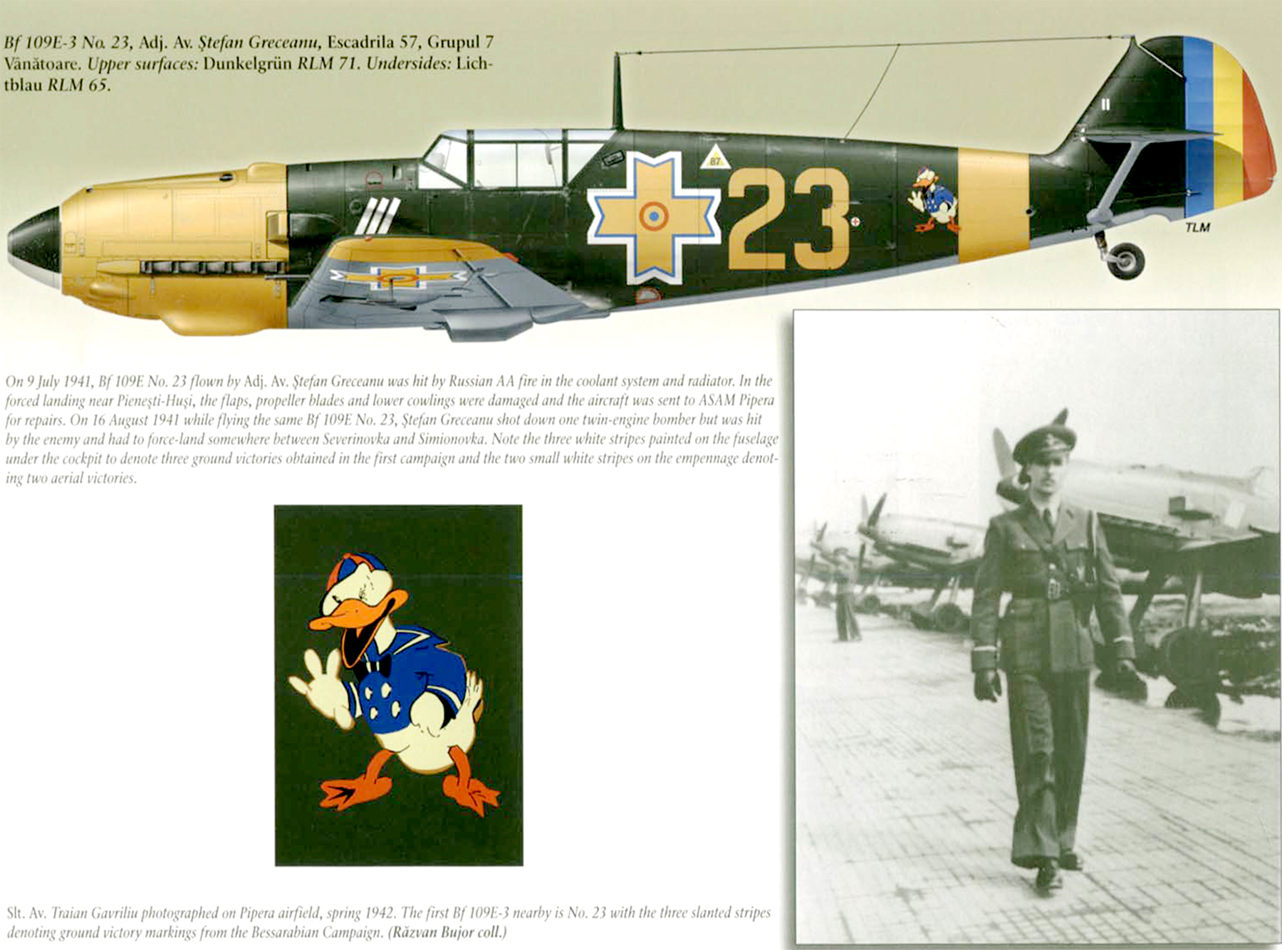 Asisbiz Messerschmitt Bf E Farr Grupul Esc Yellow Bucharest A