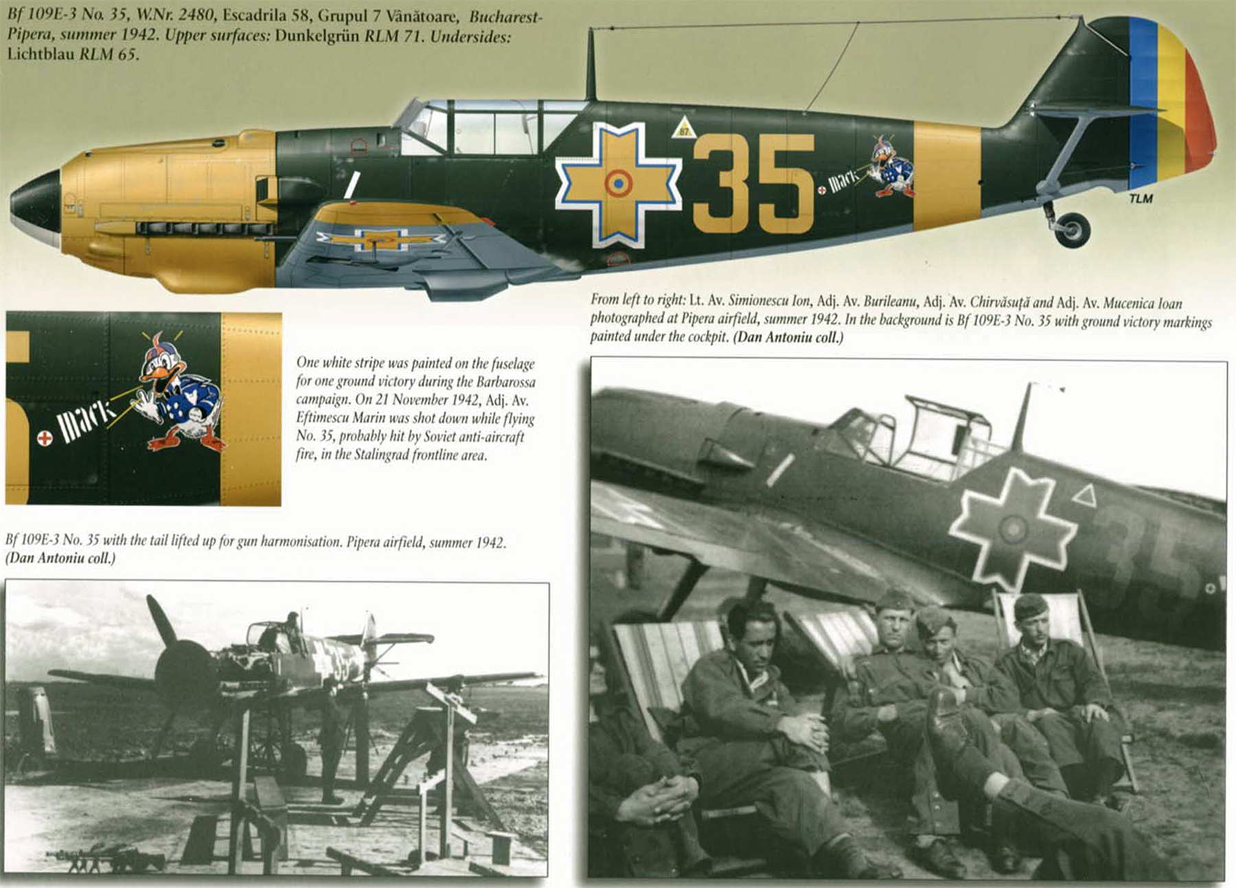 Asisbiz Messerschmitt Bf E Farr Grupul Esc Yellow Wnr Bucharest A