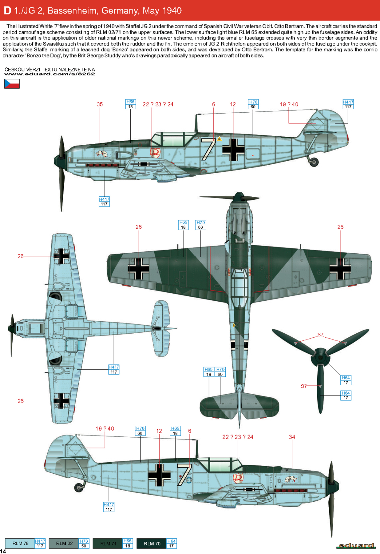 Asisbiz Messerschmitt Bf 109E3 1.JG2 White 7 Bassenheim Germany May 1940 0B