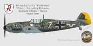 Asisbiz Messerschmitt Bf 109E4 7.JG2 White 7 Ludwig Bielmeier Beamont le Roger France Aug 1940 0B