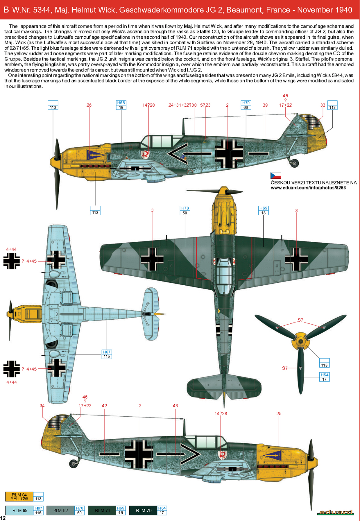 Asisbiz Messerschmitt Bf 109E4 Geschwader Stab JG2 Helmut Wick WNr 5344 ...