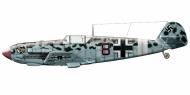 Asisbiz Messerschmitt Bf 109E7Trop 2.JG27 Black 8 Franz Elles Libya 1941 0C