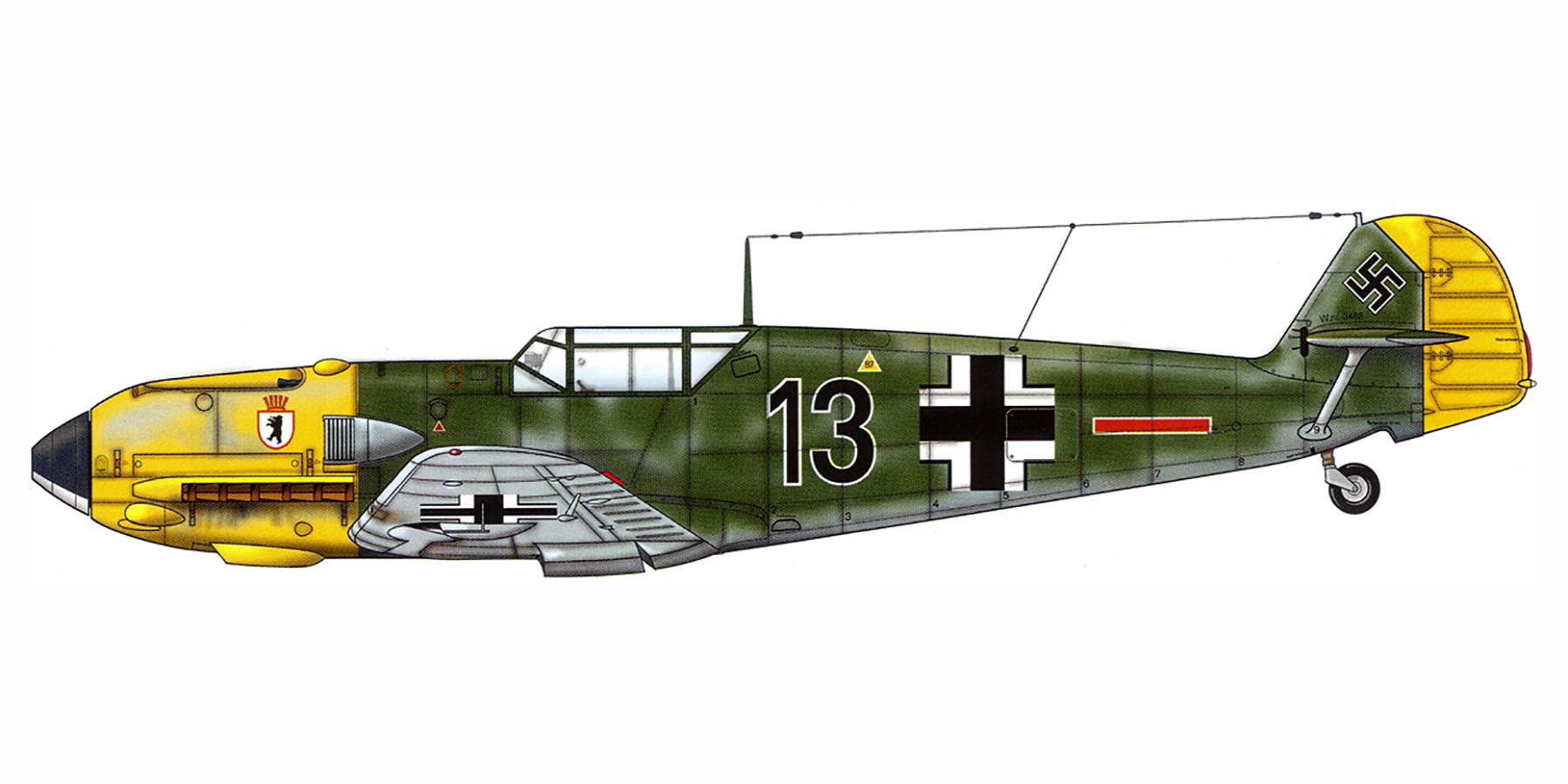 Asisbiz Messerschmitt Bf 109E1 5.JG27 Black 13 Erwin Daig WNr 3488