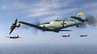 Asisbiz COD CF Bf 109E1 9.JG51 Yellow 13 shooting down a RAF Bristol Blemheim over France 1940 V01