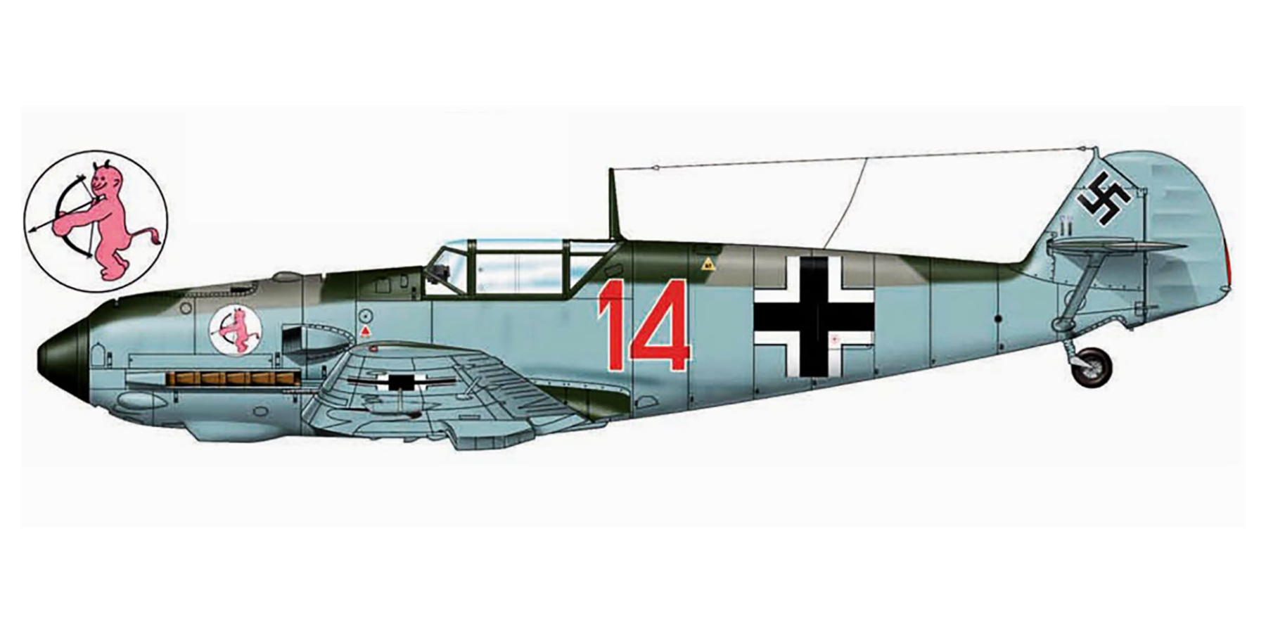 Asisbiz Messerschmitt Bf 109E1 5.JG52 Red 14 Leo Zaunbracher WNr 
