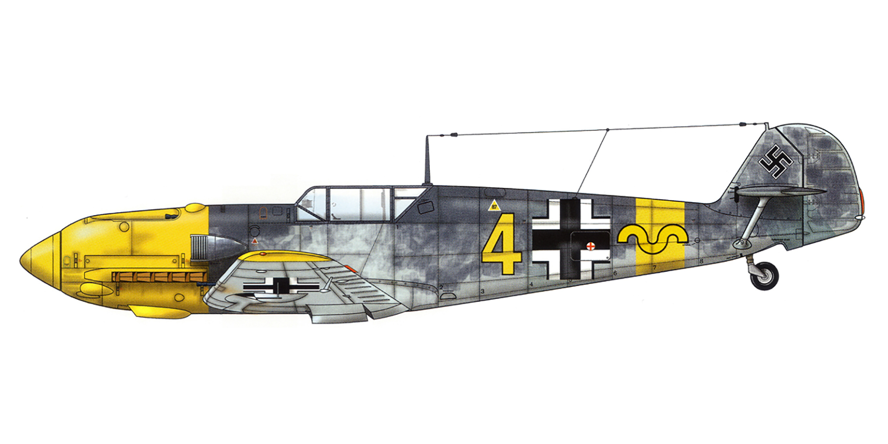 Asisbiz Messerschmitt Bf 109E7 9.JG52 Yellow 4 Hermann Graf Pipera ...