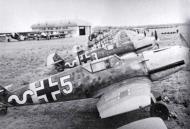 Asisbiz Messerschmitt Bf 109E1B 7.JG52 line up Kabaracie Rumania 1941 01