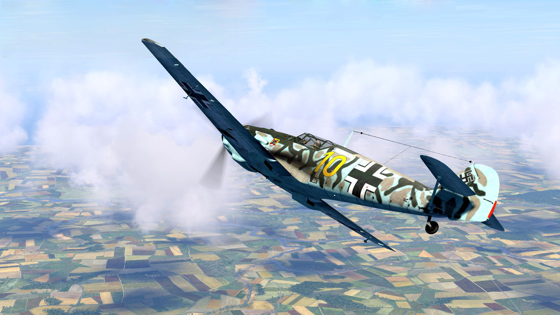 Asisbiz COD ES Bf 109E1B 6.JG54 Y10 heading home Battle of Britain 1940 V01