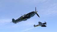 Asisbiz COD ES Bf 109E1B 6.JG54 Y10 downing a RAF Spitfire Battle of Britain 1940 V03