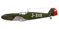 Asisbiz Messerschmitt Bf 109E3 Swiss Flieger Kompagnie FlKp21 J318 WNr 2166 Switzerland 0A