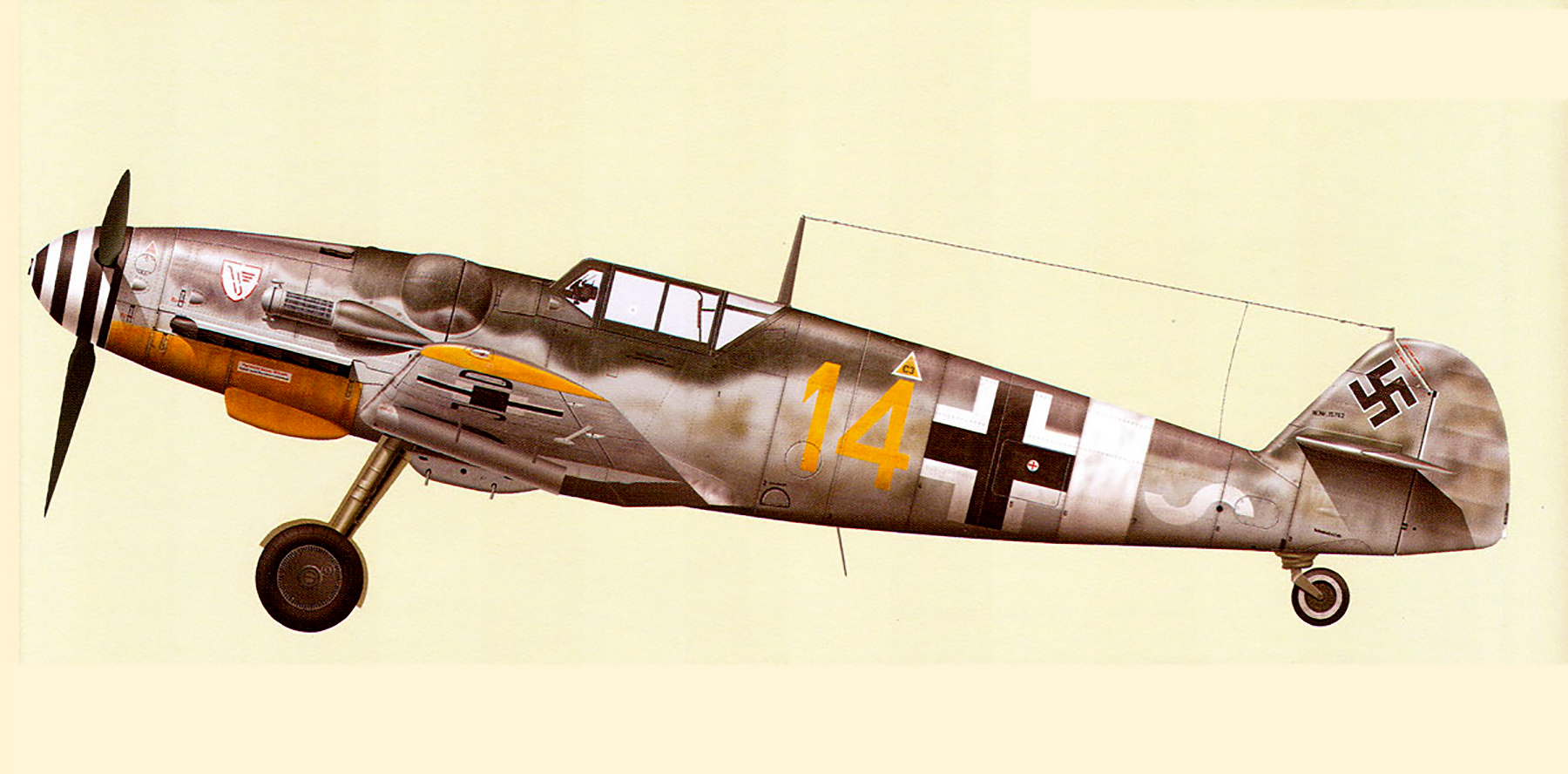 Asisbiz Messerschmitt Bf 109G6WTrop 12.JG3 Yellow 14 WNr 15762 San 