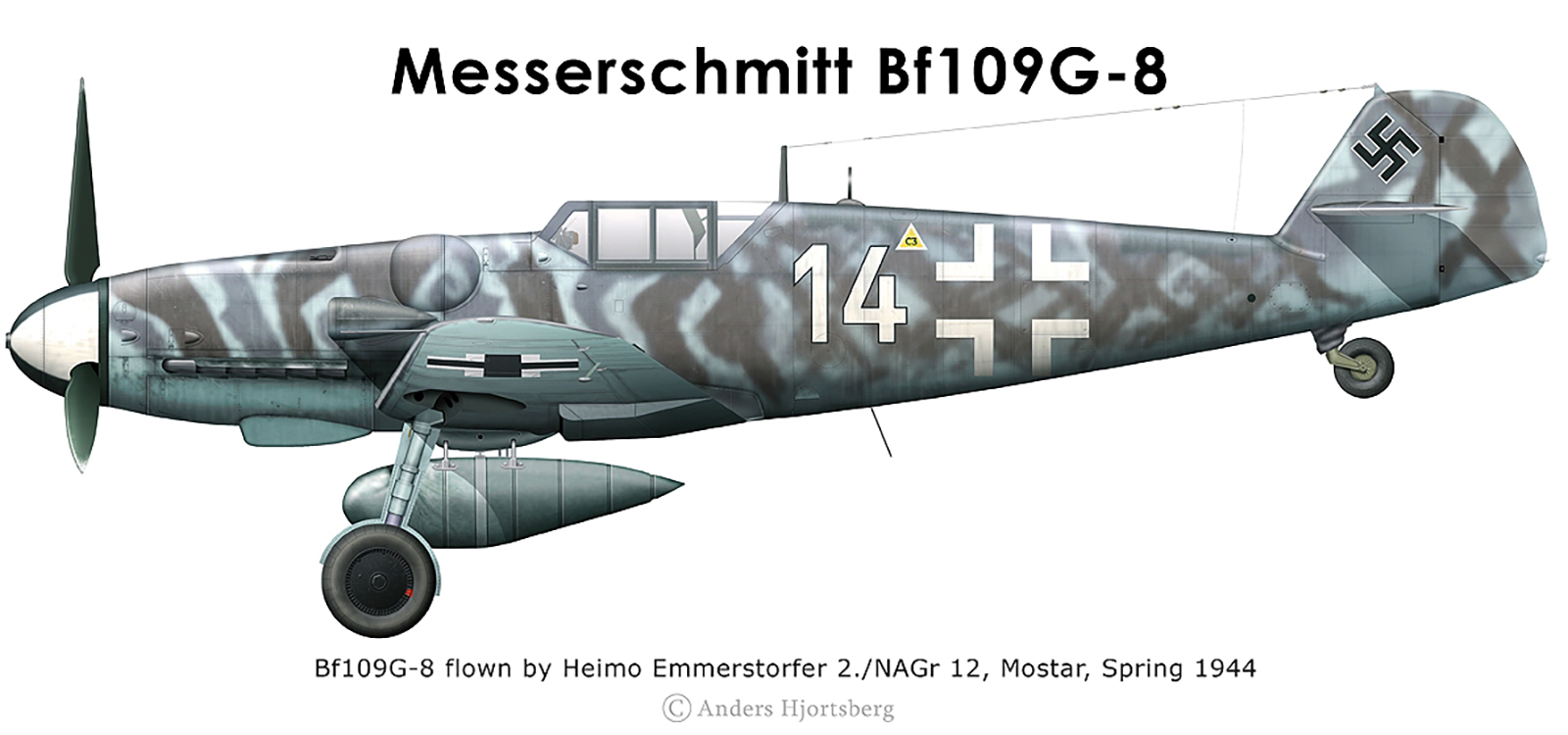 Asisbiz Messerschmitt Bf 109G8 2.NAG12 White 14 Heimo Emmerstorfer 