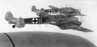 Asisbiz Messerschmitt Bf 110D3 Zerstorer 5.ZG26 3U+HN in formation 1941 01