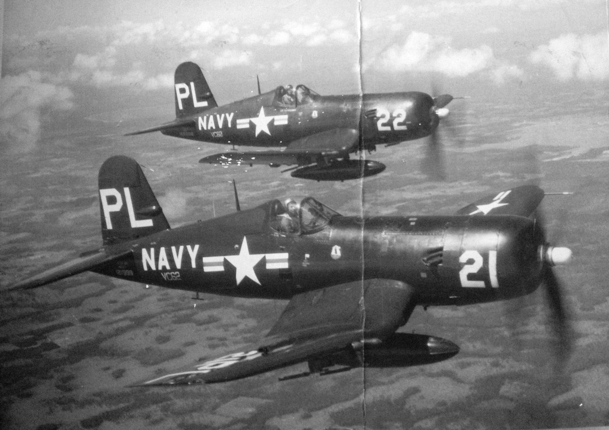 Asisbiz Vought F4U 5P Corsair VC 62 White PL21 BuNo 121999 and PL22 01