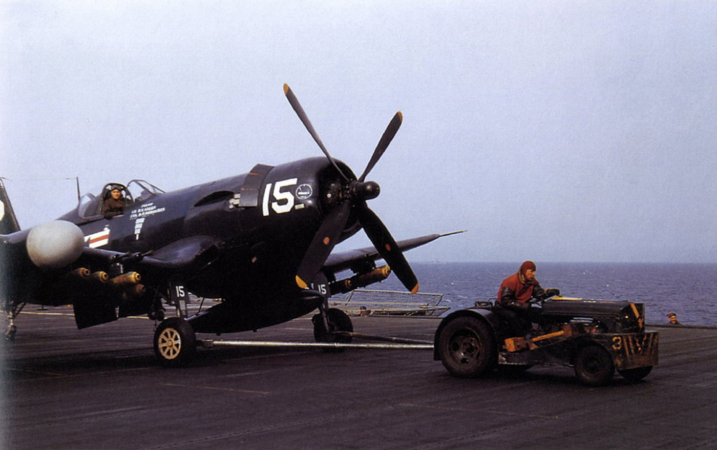 Asisbiz Vought F4U 5N Corsair VC 3 White NP15 USS Philippine Sea 1952 01