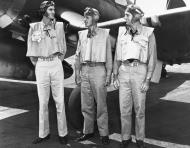 Asisbiz Aircrew USN Aces Hedrick Blackburn and Kepford of VF 17 Jolly Rogers 21st Mar 1944 80 G 220347