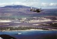 Asisbiz Vought F4U 4 Corsair CVG 19 VF 192 White B216 from CV 37 USS Princeton over Hickam 01