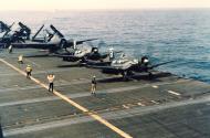 Asisbiz Vought F4U 4 Corsair VF 192 White B214 and B206 preparing to lunch CV 37 USS Princeton off Korea c 1950 01