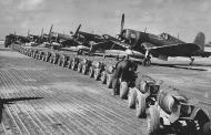 Asisbiz Goodyear FG 1D Corsair VMF 155 White 151 line up at Kwajalein Atoll Marshall Islands 1945 01