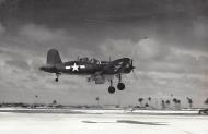 Asisbiz Goodyear FG 1D Corsair VMF 155 White 156 landing at Kwajalein Atoll Marshall Islands 1945 01