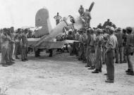 Asisbiz Vought F4U 1A Corsair VMF 216 W25 17736 with wounded Robert Marshall Torokina Bougainville 19th Dec 1943 03