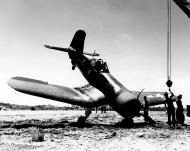 Asisbiz Vought F4U 1A Corsair VMF 216 White 16 landing mishap at Cape Torokina 10th Jan 1944 02