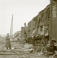 Asisbiz Finnish rail supplies destroyed by a Soviet air raid on the Kemi railway yard 10th Oct 1941 165384