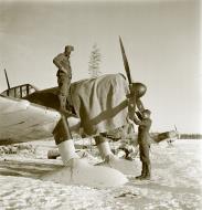 Asisbiz Fokker D XXI FAF 3.LeLv30 fitted with snow skis for winter landings Tiiksjarvi Airport 4th Nov 1941 62471