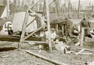 Asisbiz Fokker D XXI FAF LeLv12 FR145 under repair at Tiiksjarvi 8th Jun 1943 130085