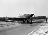 Asisbiz Fairey Battle RAF 142Sqn taxying across the main Laon Reims road onto the airfield at Berry au Bac IWM C790