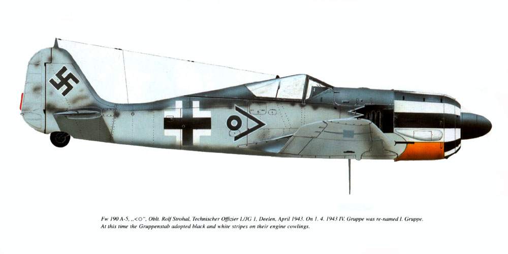 Asisbiz Focke Wulf Fw 190A5 Stab I.JG1 Rolf Strohal Deelen Holland 