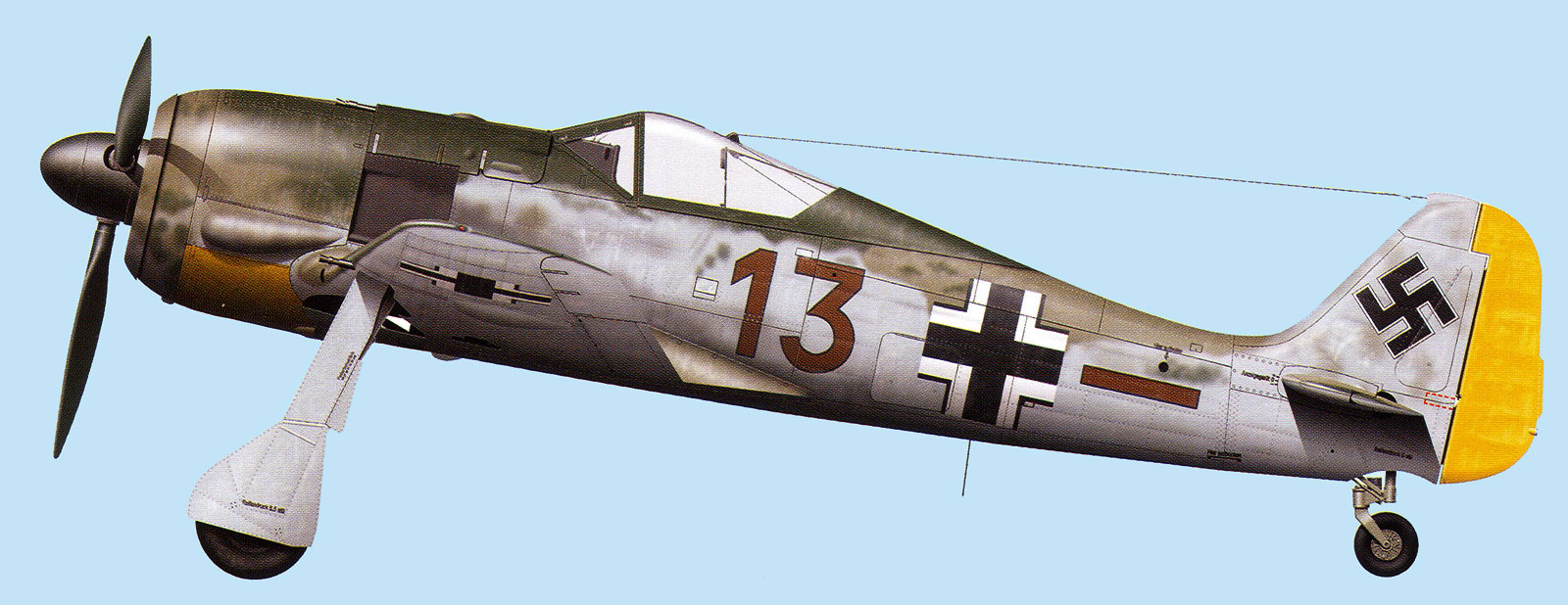 Asisbiz Focke Wulf Fw 190a1 6 Jg26 Brown 13 Gerhard Vogt Wnr 013