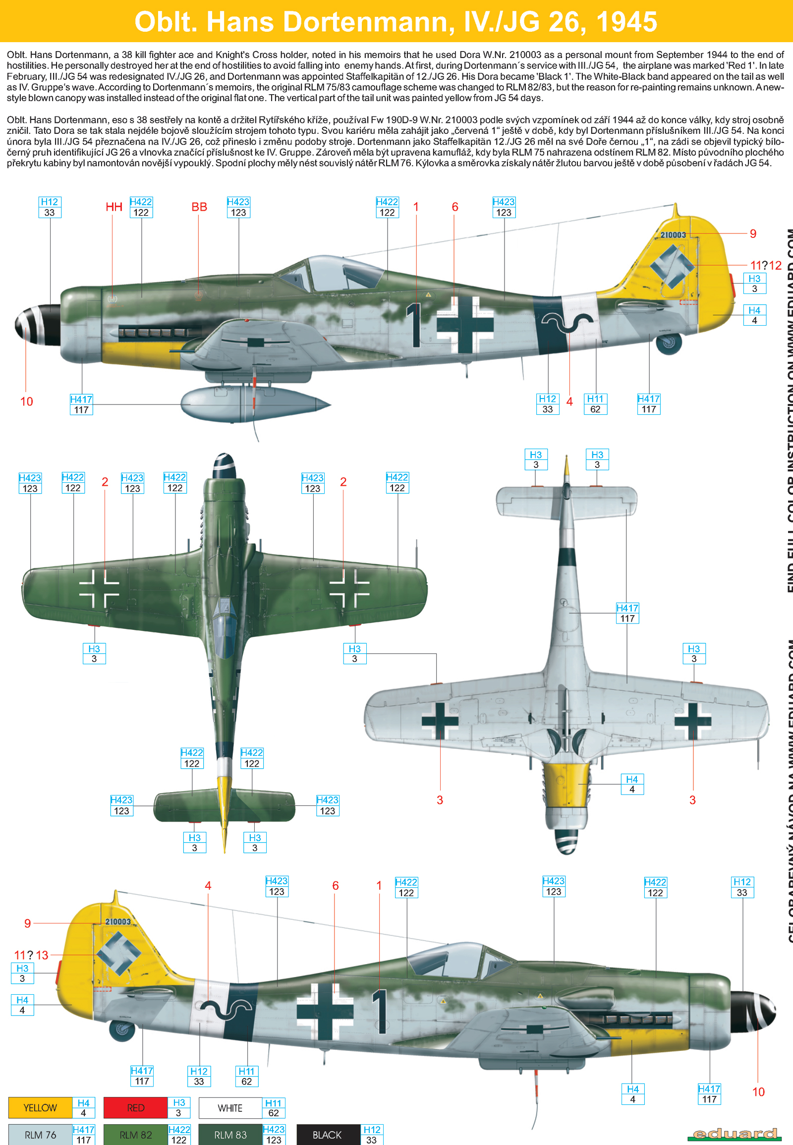 Asisbiz Focke Wulf Fw 190d9 14 Jg54 Black 1 Hans Dortenmann Oldenberg